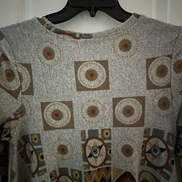 Orange Fashion Village Geometric Print Long Sleeve Tunic Top S/M - Picture 10 of 12
